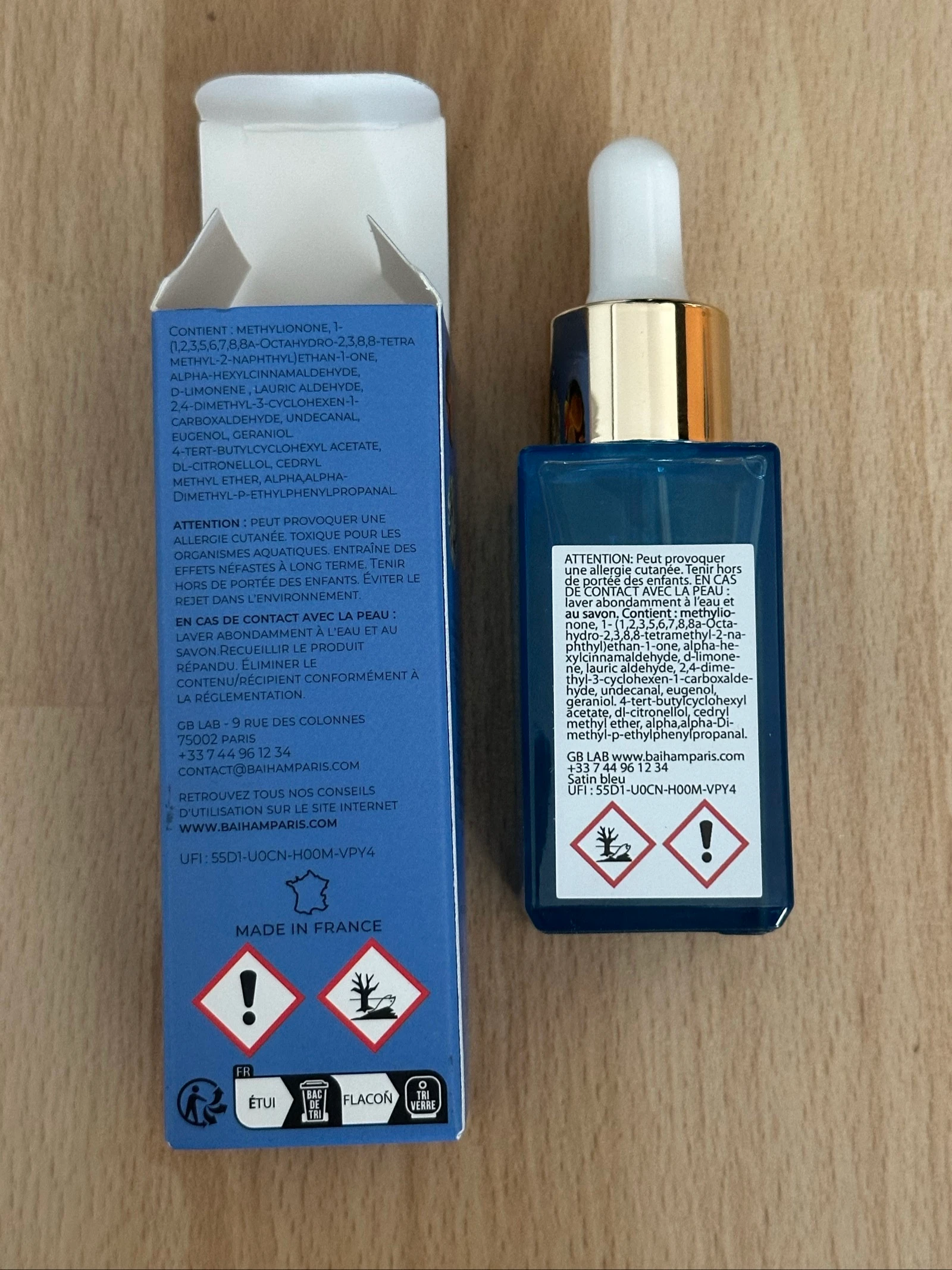 Elixir de perfume de interior Baiham Paris Satin Bleu 30 ml – photo 3
